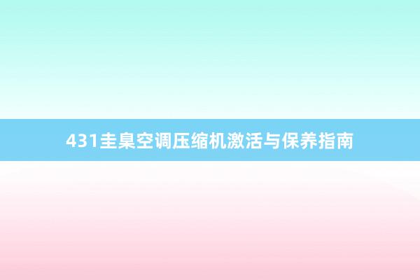 431圭臬空调压缩机激活与保养指南